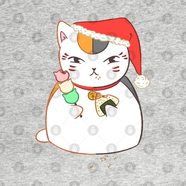 Nyanko Sensei eating (Natsume Yuujinchou)- Christmas ver. by alice_msaf